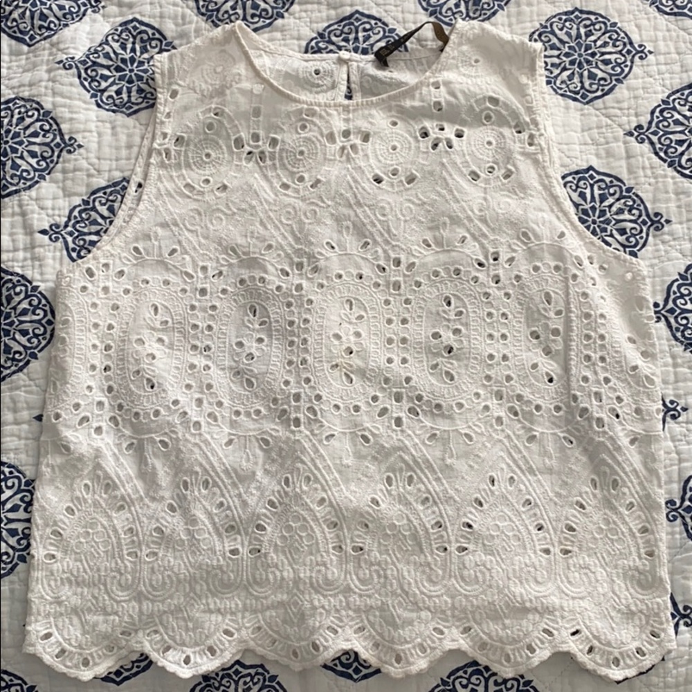 Zara white mesh tank
